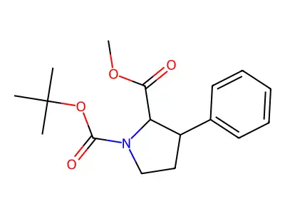 1-O-tert-butyl 2-O-methyl 3-phenylpyrrolidine-1,2-dicarboxylate structure