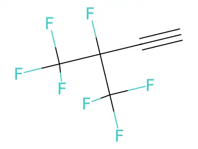 3,4,4,4-Tetrafluoro-3-(trifluoromethyl)but-1-yne structure