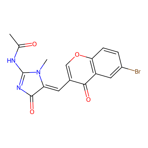 Acetamide, N-[5-[(6-bromo-4-oxo-4H-1-benzopyran-3-yl)methyle structure