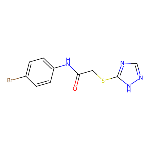N-(4-bromophenyl)-2-(4H-1,2,4-triazol-3-ylsulfanyl)acetamide structure