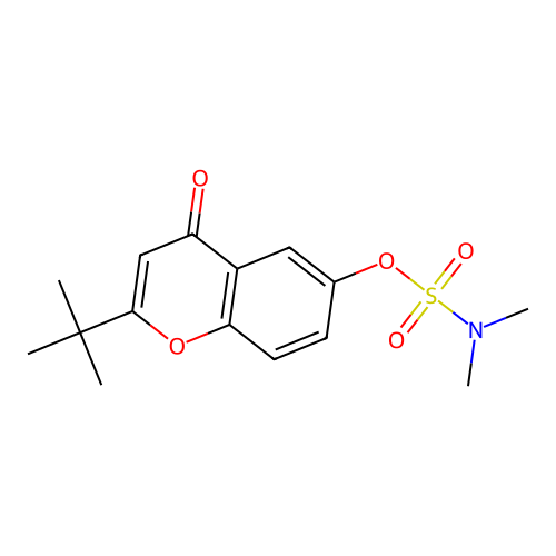 2-tert-butyl-4-oxo-4H-chromen-6-yl dimethylsulfamate structure