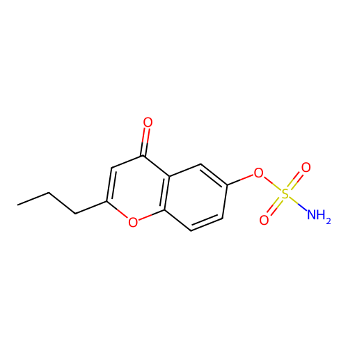 Sulfamic acid 4-oxo-2-propyl-4H-chromen-6-yl ester structure