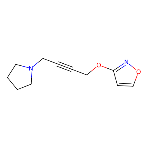 3-{[4-(Pyrrolidin-1-yl)but-2-yn-1-yl]oxy}-1,2-oxazole structure