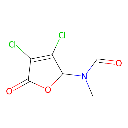 N-(3,4-dichloro-5-oxo-2H-furan-2-yl)-N-methylformamide structure