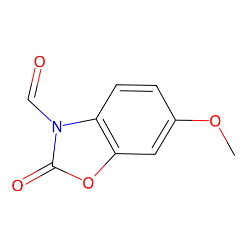 3(2H)-benzoxazolecarboxaldehyde, 6-methoxy-2-oxo- structure