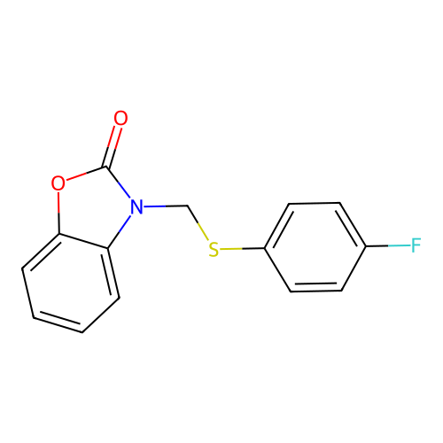 3-{[(4-fluorophenyl)sulfanyl]methyl}-1,3-benzoxazol-2(3H)-one structure