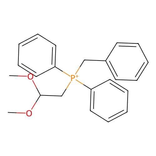 Benzyl-(2,2-dimethoxyethyl)-diphenylphosphanium structure