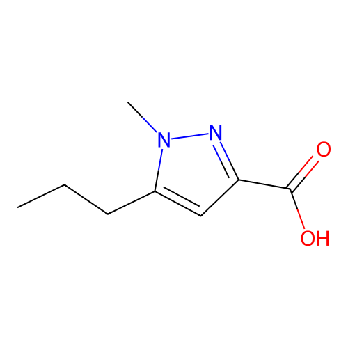 1-methyl-5-propyl-1H-pyrazole-3-carboxylic acid structure