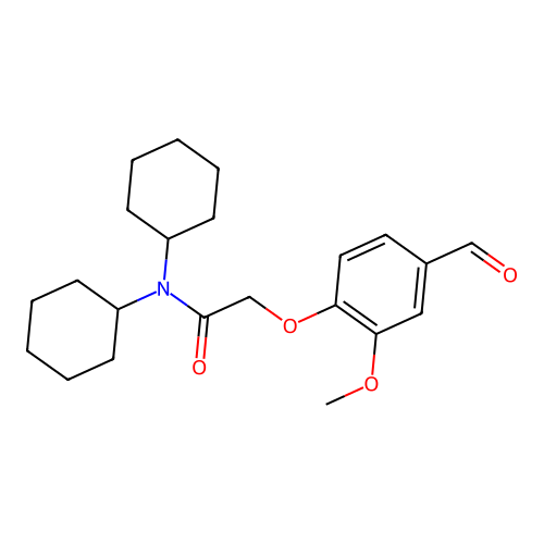 N,N-dicyclohexyl-2-(4-formyl-2-methoxyphenoxy)acetamide structure