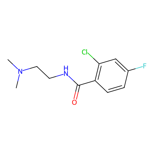 2-chloro-N-[2-(dimethylamino)ethyl]-4-fluorobenzamide structure