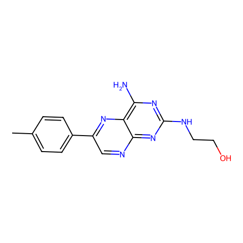 2-[[4-Amino-6-(4-methylphenyl)pteridin-2-yl]amino]ethanol structure