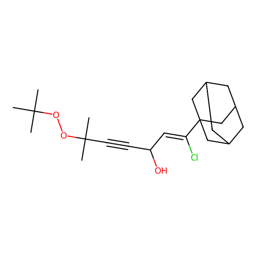 (Z)-1-(1-adamantyl)-6-tert-butylperoxy-1-chloro-6-methylhept-1-en-4-yn-3-ol structure
