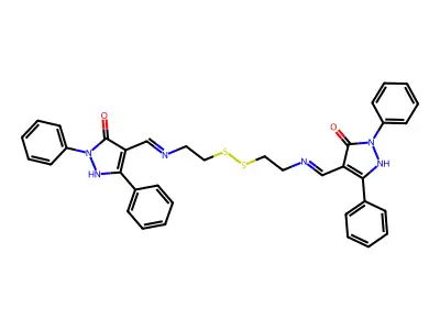 2-Pyrazolin-5-one, dithiobis(ethyleneiminomethylidyne)bis(1,3-diphenyl- structure