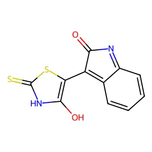 (5E)-5-(2-hydroxy-3H-indol-3-ylidene)-2-thioxo-1,3-thiazolidin-4-one structure