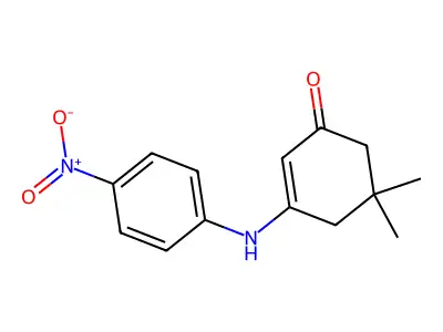 5,5-Dimethyl-3-((4-nitrophenyl)amino)-2-cyclohexen-1-one structure