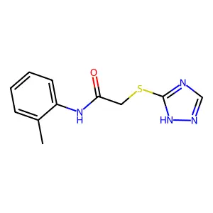 N-(2-methylphenyl)-2-(1H-1,2,4-triazol-5-ylsulfanyl)acetamide structure