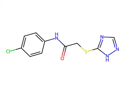 N-(4-chlorophenyl)-2-(1H-1,2,4-triazol-5-ylsulfanyl)acetamide structure
