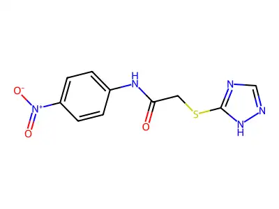 N-(4-nitrophenyl)-2-(1H-1,2,4-triazol-5-ylsulfanyl)acetamide structure