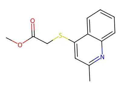 Methyl 2-[(2-methyl-4-quinolyl)thio]acetate structure
