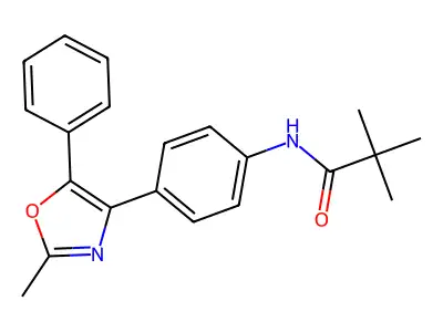 2,2-Dimethyl-N-[4-(2-methyl-5-phenyl-4-oxazolyl)phenyl]propanamide structure