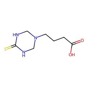 Tetrahydro-4-thioxo-1,3,5-triazine-1(2H)-butanoic acid structure