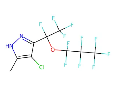 4-chloro-5-methyl-3-[1,2,2,2-tetrafluoro-1-(1,1,2,2,3,3,3-heptafluoropropoxy)ethyl]-1H-pyrazole structure