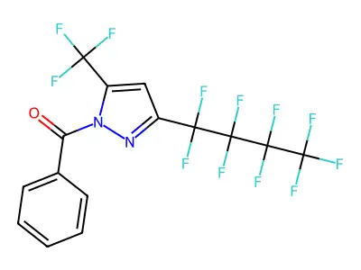 1-Benzoyl-3-nonafluorobutyl-5-(trifluoromethyl)pyrazole structure