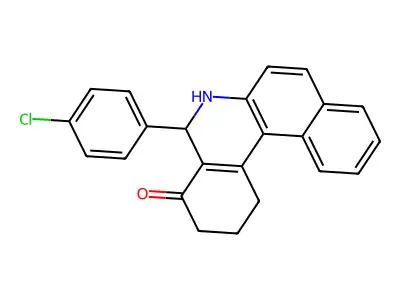 5-(4-chlorophenyl)-2,3,5,6-tetrahydrobenzo[a]phenanthridin-4(1H)-one structure
