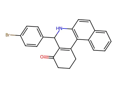 5-(4-bromophenyl)-2,3,5,6-tetrahydrobenzo[a]phenanthridin-4(1H)-one structure