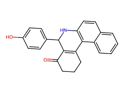 5-(4-hydroxyphenyl)-2,3,5,6-tetrahydrobenzo[a]phenanthridin-4(1H)-one structure