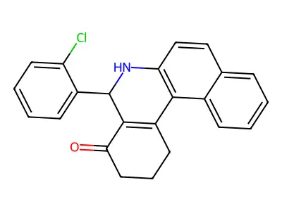 5-(2-chlorophenyl)-2,3,5,6-tetrahydrobenzo[a]phenanthridin-4(1H)-one structure