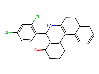 5-(2,4-dichlorophenyl)-2,3,5,6-tetrahydrobenzo[a]phenanthridin-4(1H)-one structure