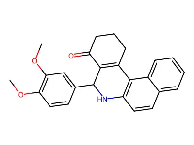 5-(3,4-dimethoxyphenyl)-2,3,5,6-tetrahydrobenzo[a]phenanthridin-4(1H)-one structure