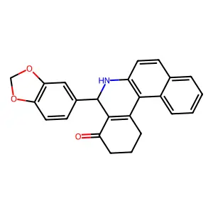 5-(1,3-benzodioxol-5-yl)-2,3,5,6-tetrahydrobenzo[a]phenanthridin-4(1H)-one structure