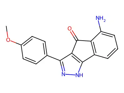 5-amino-3-(4-methoxyphenyl)-Indeno[1,2-c]pyrazol-4(2H)-one structure
