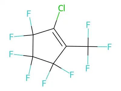 1-Chloro-3,3,4,4,5,5-hexafluoro-2-(trifluoromethyl)cyclopentene structure