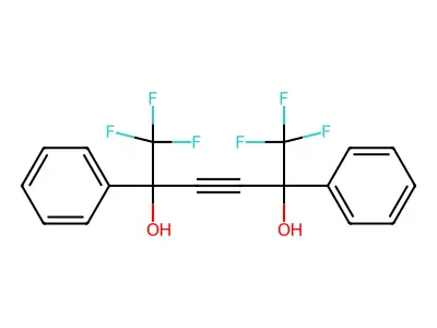 1,1,1,6,6,6-Hexafluoro-2,5-diphenylhex-3-yne-2,5-diol structure