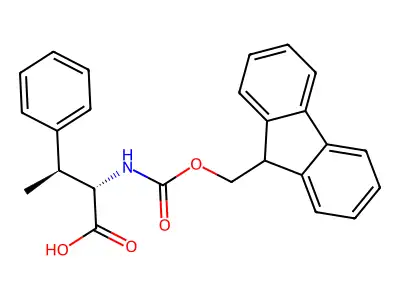 2-((((9H-fluoren-9-yl)methoxy)carbonyl)amino)-3-phenylbutanoic acid structure