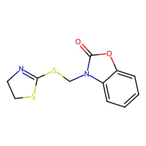 3-(4,5-Dihydro-1,3-thiazol-2-ylsulfanylmethyl)-1,3-benzoxazol-2-one structure