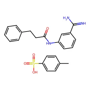 N-(3-Carbamimidoylphenyl)-3-phenyl-propanamide; 4-methylbenzenesulfonic acid structure