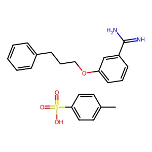 4-Methylbenzenesulfonic acid; 3-(3-phenylpropoxy)benzenecarboximidamide structure