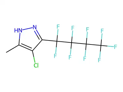 4-chloro-5-methyl-3-(1,1,2,2,3,3,4,4,4-nonafluorobutyl)-1H-pyrazole structure