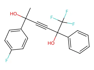 2-(4-Fluorophenyl)-5-phenyl-6,6,6-trifluorohex-3-yne-2,5-diol structure