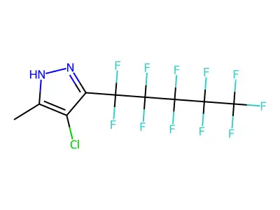 4-chloro-5-methyl-3-(1,1,2,2,3,3,4,4,5,5,5-undecafluoropentyl)-1H-pyrazole structure