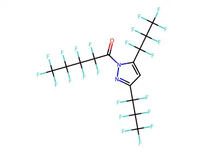 1-Nonafluoropentanoyl-3,5-bis(heptafluoro-n-propyl)pyrazole structure