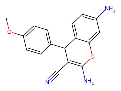 2,7-diamino-4-(4-methoxyphenyl)-4H-chromene-3-carbonitrile structure