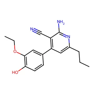 2-Amino-4-(3-ethoxy-4-hydroxy-phenyl)-6-propyl-nicotinonitrile structure
