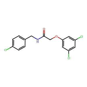 N-[(4-chlorophenyl)methyl]-2-(3,5-dichlorophenoxy)acetamide structure