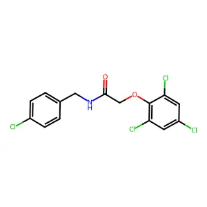 N-[(4-chlorophenyl)methyl]-2-(2,4,6-trichlorophenoxy)acetamide structure