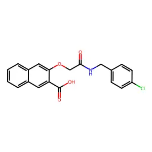 2-Naphthalenecarboxylicacid, 3-[2-[[(4-chlorophenyl)methyl]amino]-2-oxoethoxy]- structure